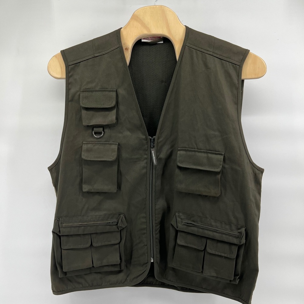 Armi & Bagagli by Stavolo Mens Hunting Fishing Safari Vest Olive Green Cotton XL - Picture 10 of 11